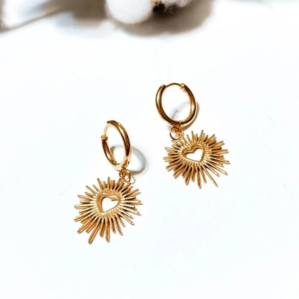 Sun radiant hoop earrings N91